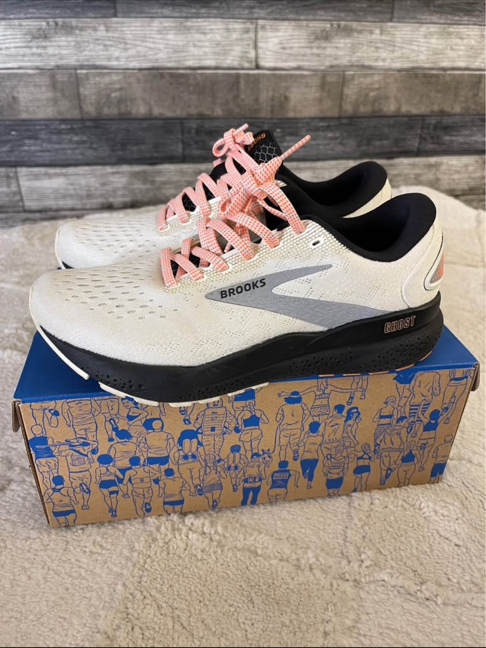 Brooks Women's Running Shoes in White, Pink & Black